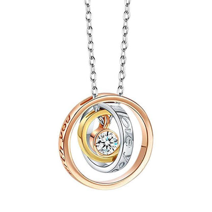 Collier Éternité Céleste – Pendentif Triple Cercle