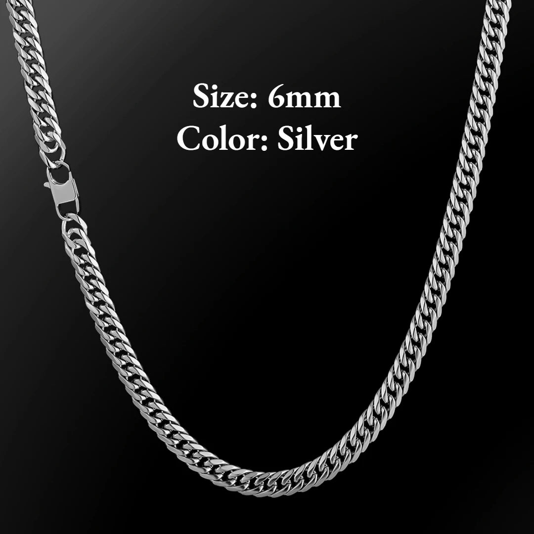 Wholesale 6mm 8mm 18K Gold Plated Men Hiphop Jewelry Stainless Steel Miami Cuban Link Chain Women Gifts Stainless Steel Necklace-10