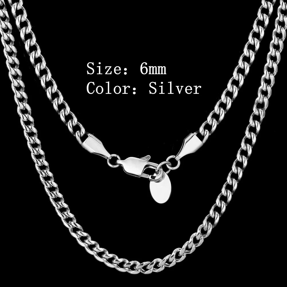 Wholesale 6mm 8mm 18K Gold Plated Men Hiphop Jewelry Stainless Steel Miami Cuban Link Chain Women Gifts Stainless Steel Necklace-7