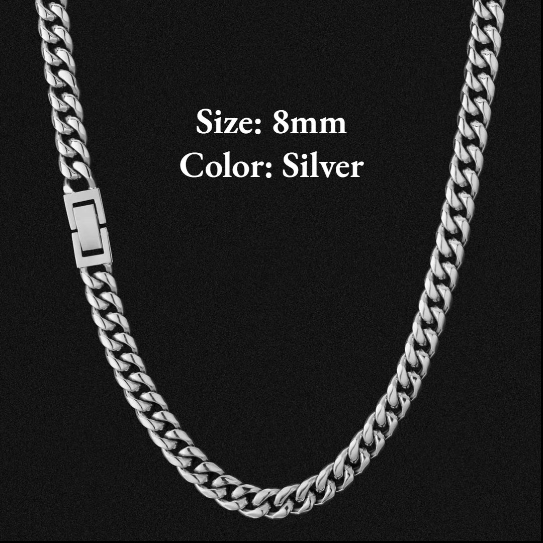 Wholesale 6mm 8mm 18K Gold Plated Men Hiphop Jewelry Stainless Steel Miami Cuban Link Chain Women Gifts Stainless Steel Necklace-8