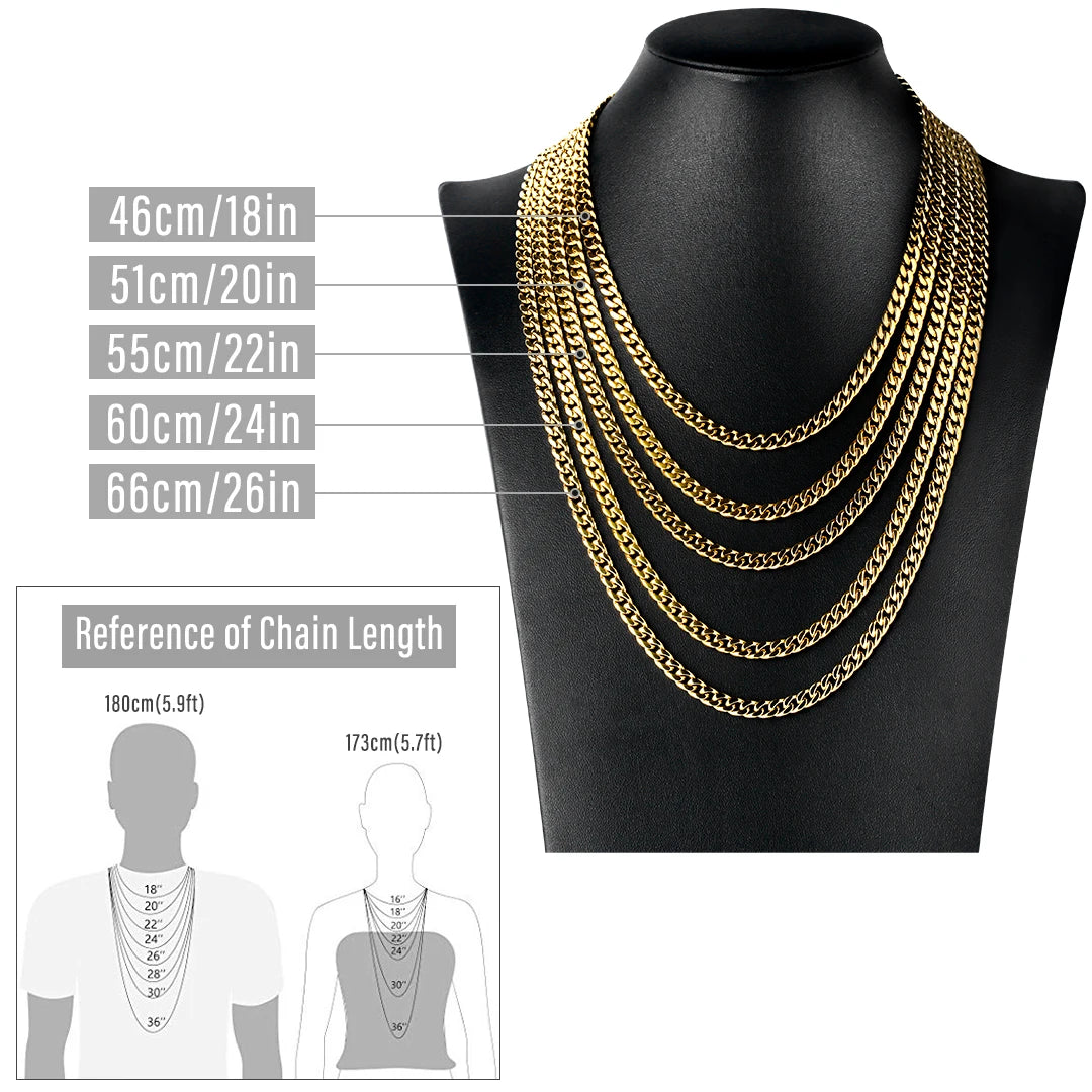 Wholesale 6mm 8mm 18K Gold Plated Men Hiphop Jewelry Stainless Steel Miami Cuban Link Chain Women Gifts Stainless Steel Necklace-2